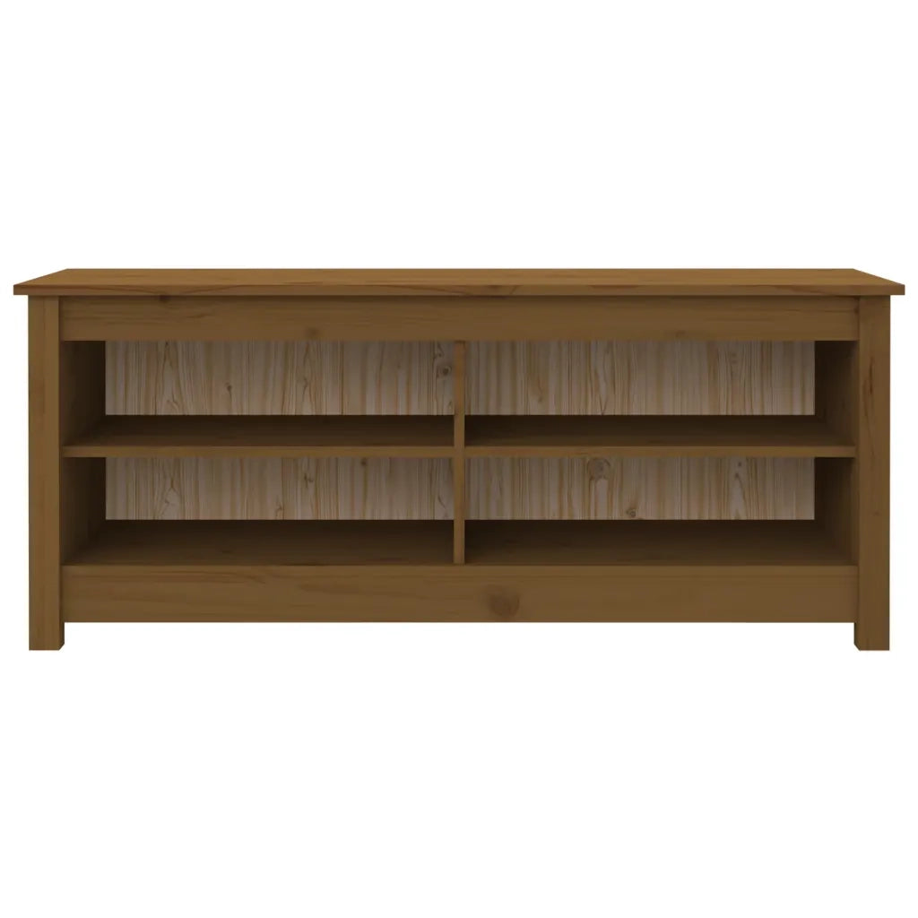 Scarpiera Ambrata 110x38x45,5 cm in Legno Massello di Pino 813777