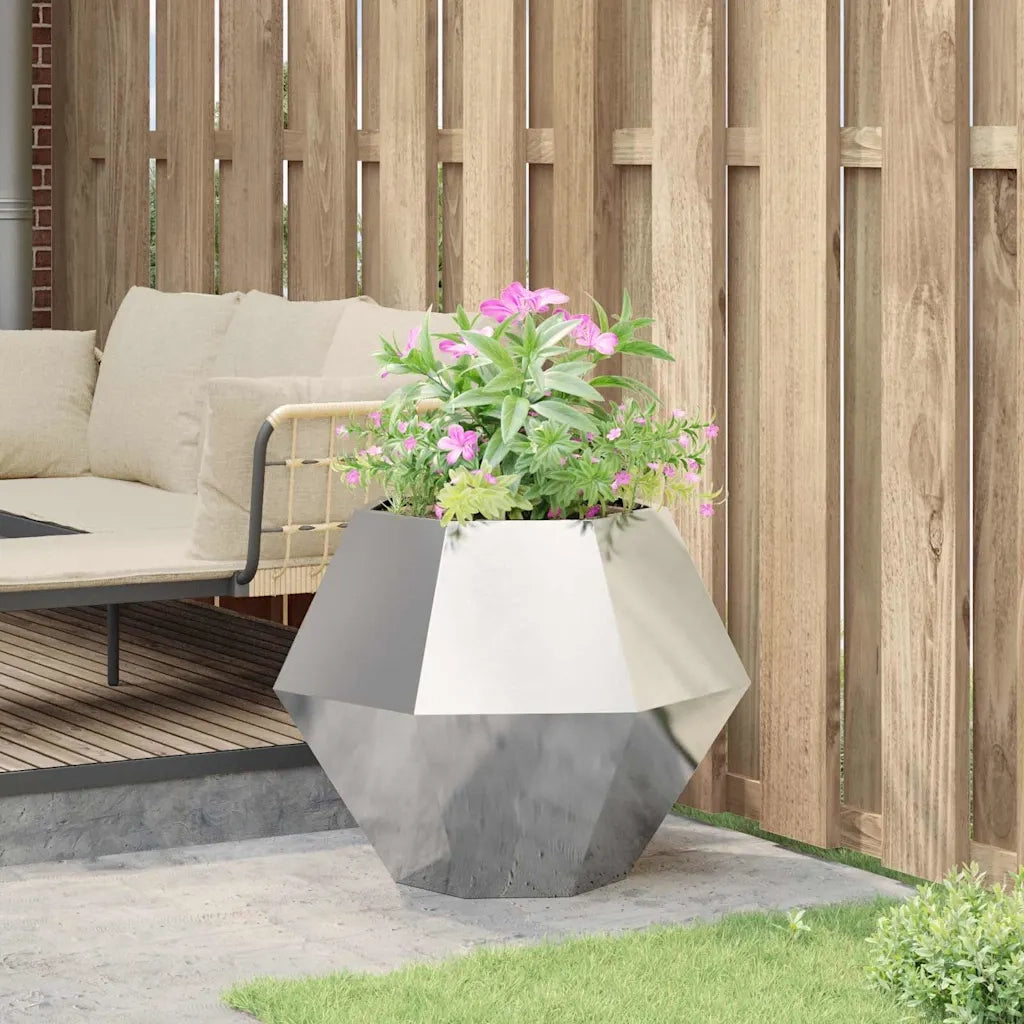 Fioriera | Cassetta per fiori | Vaso Argento 75 x 75 x 60 cm Acciaio zincato