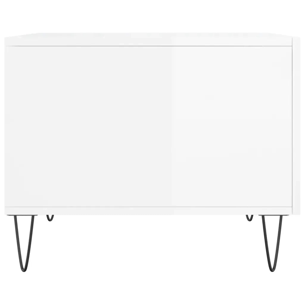 Tavolini Salotto 2pz Bianco Lucido 50x50x40cm Legno Multistrato 829385