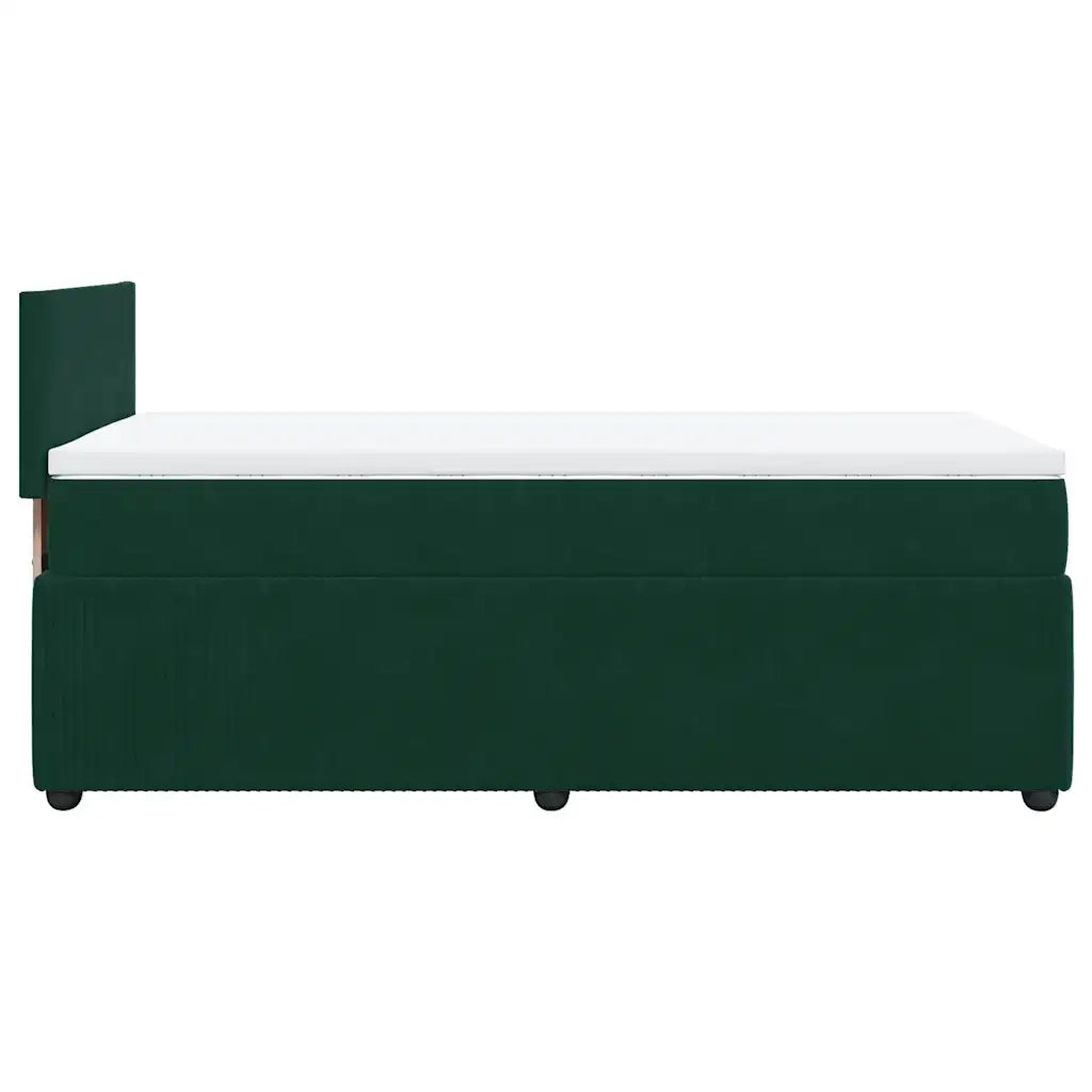 Giroletto a Molle con Materasso Verde Scuro 80x200 cm Velluto 3287587