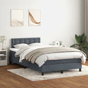 Giroletto a Molle con Materasso Grigio Scuro 120x220 cm Velluto 3316636