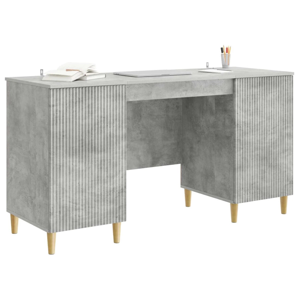 Scrivania con lo scaffale Grigio Cemento 142,5 x 50 x 75 cm 3414597