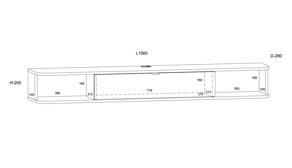 BIM FORNITURE mobile tv soggiorno ICARUS cm 156x29x20 nero opaco e rovere