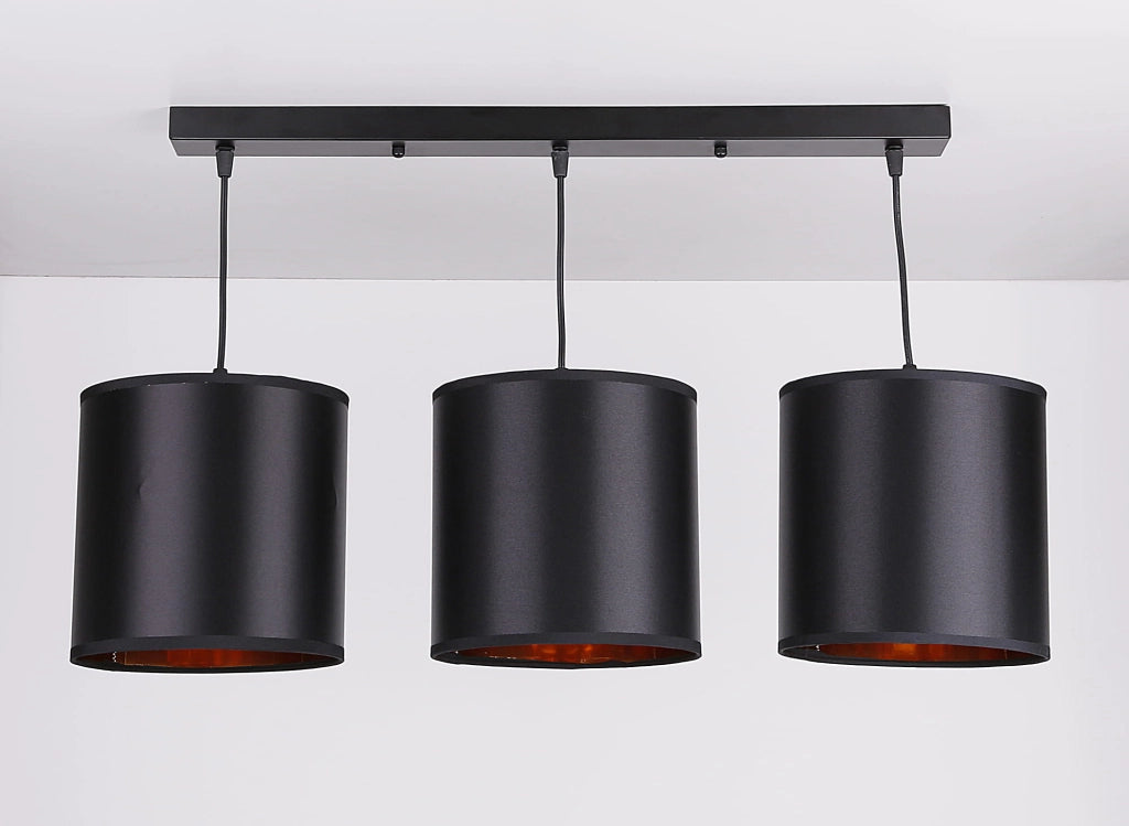 Lampadario Candellux Candida 3xE27 nero oro dimmer