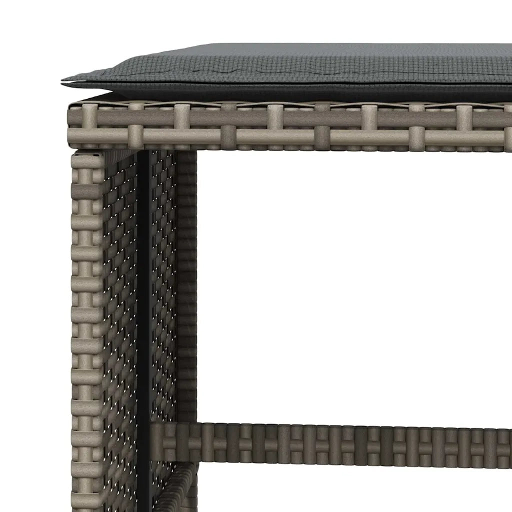 Sgabelli Giardino con Cuscini 4 pz Grigi 41x41x36cm Polyrattan CFW8717297