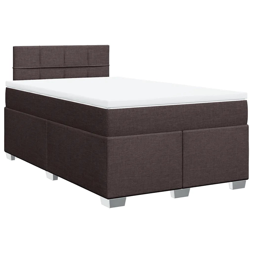vidaXL Giroletto a Molle con Materasso Marrone Scuro 120x190cm Tessuto