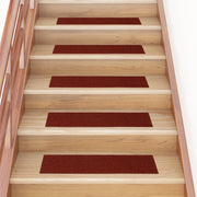 Tappetini per scale autoadesivi 30 pz 76x20 cm Bordeaux Rosso Rettangolari 3365725
