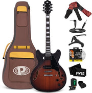 Kit di Chitarra elettrica completa Jazz - Instrumento musicale completo con custodia gigbag e finitura lucida