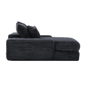 Chaise longue con 4 cuscini sfoderabili; schienale ergonomico e braccioli ampi in velluto a coste grigio