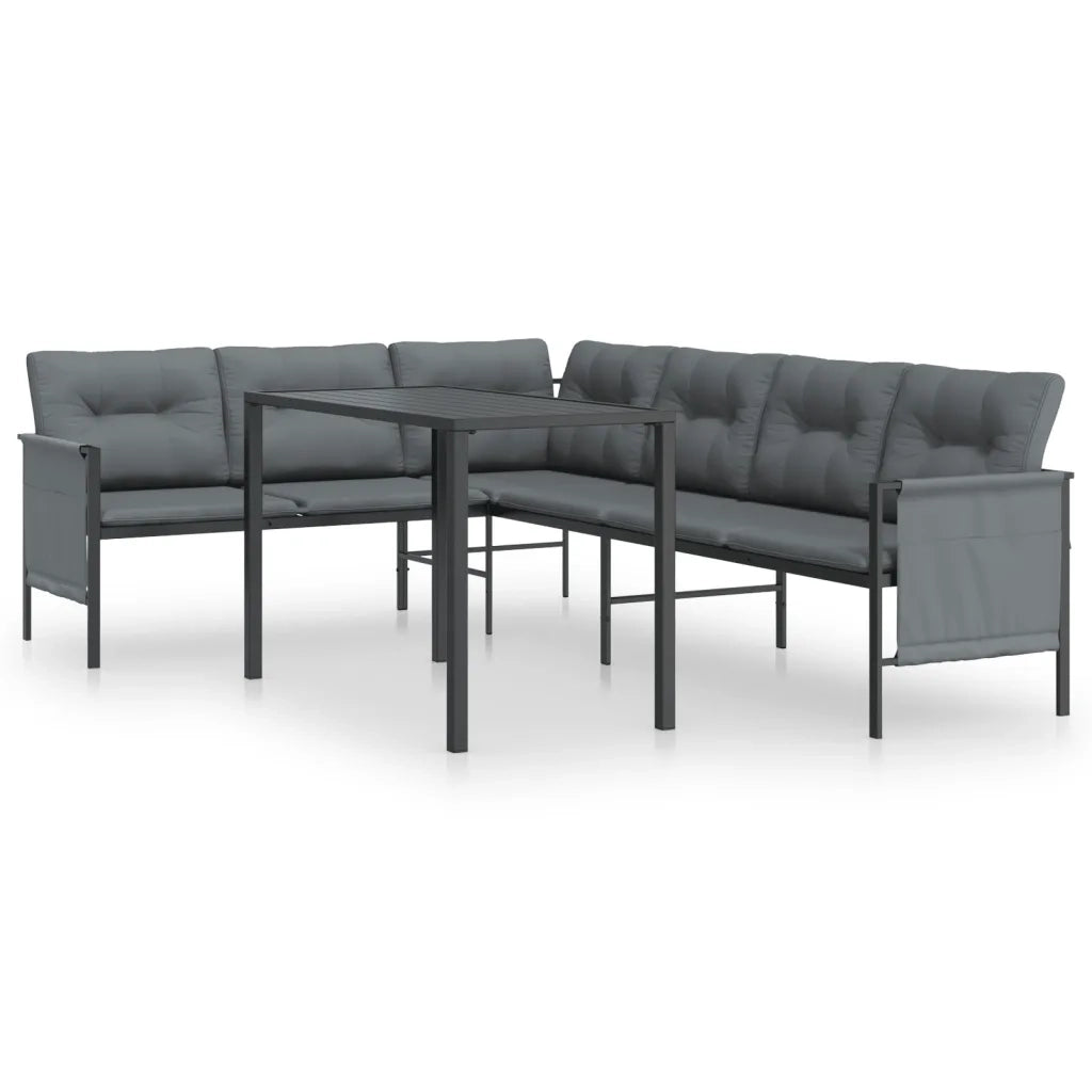 Set da Pranzo da Giardino 2 pz in Acciaio Antracitecod mxl 124583