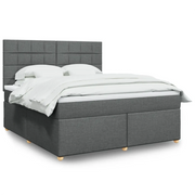 Giroletto a Molle con Materasso Grigio Scuro 180x200 cm Tessuto