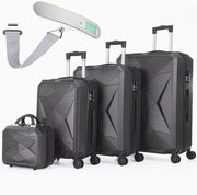 Set di valigie rigide 4 pezzi – Ruote da 360° a doppio giro – Chiusura a cifre integrata – Incluso valigetta per bagagli, 50 cm, 60 cm e 70 cm