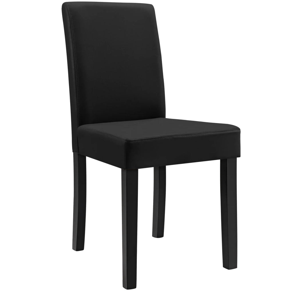 Set di 2 sedie imbottite con gambe in legno massello design rivestimento sintetico 90 cm nero 03_0002363