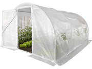 Serra a tunnel da giardino "Mimosa" con porta - 12 m² - 180 g - Bianco