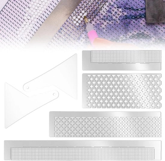 Pittura a diamanti rettificatrice da 4 pezzi e set di correzione pittura a diamanti da 2 pezzi fiori di prugno rettificatrice pittura a diamanti a forma rotonda e quadrata set fatto di acciaio inossidabile 400, 599, 699, 800