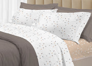 Completo Lenzuola Letto 100% Cotone Made Italy 3027 Disegno Goccia - Singolo - Beige