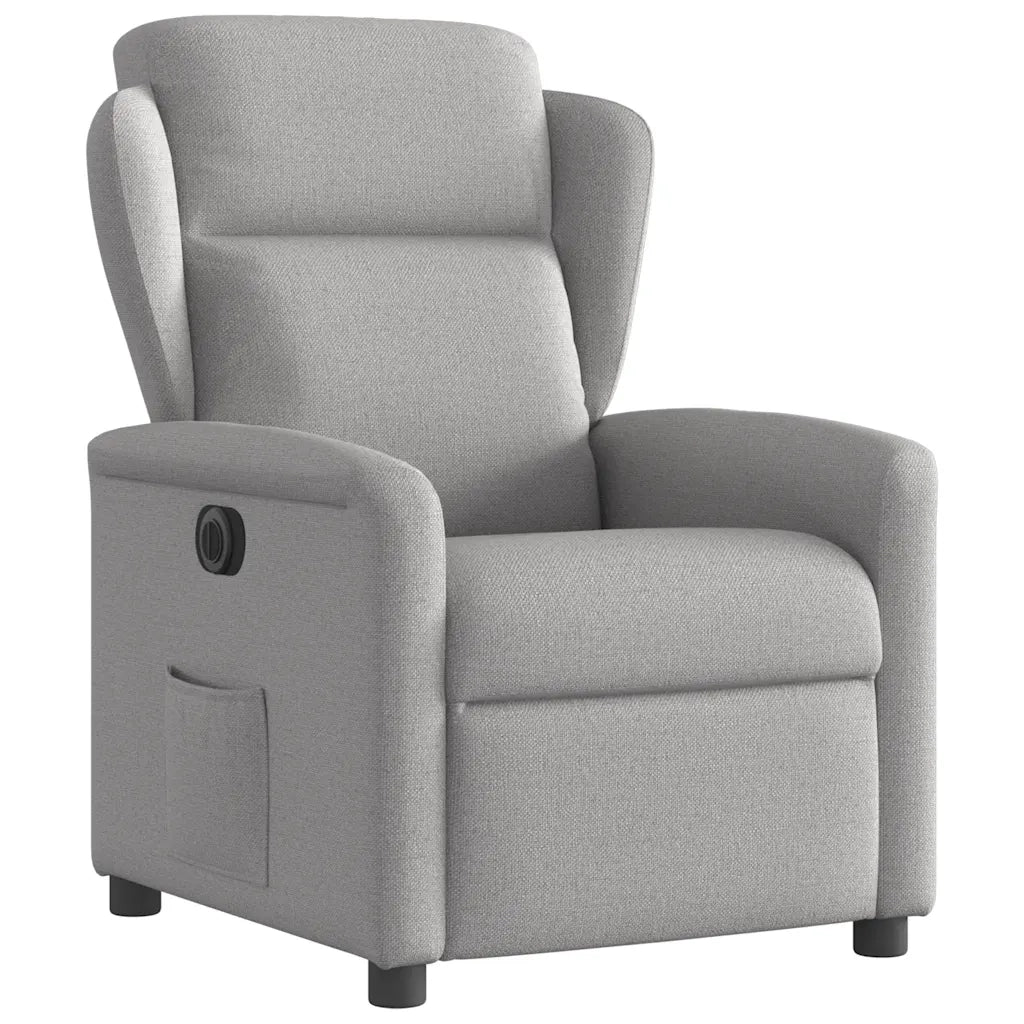 Poltrona Elettrica Reclinabile Grigio Nuvola in Tessuto 3303123