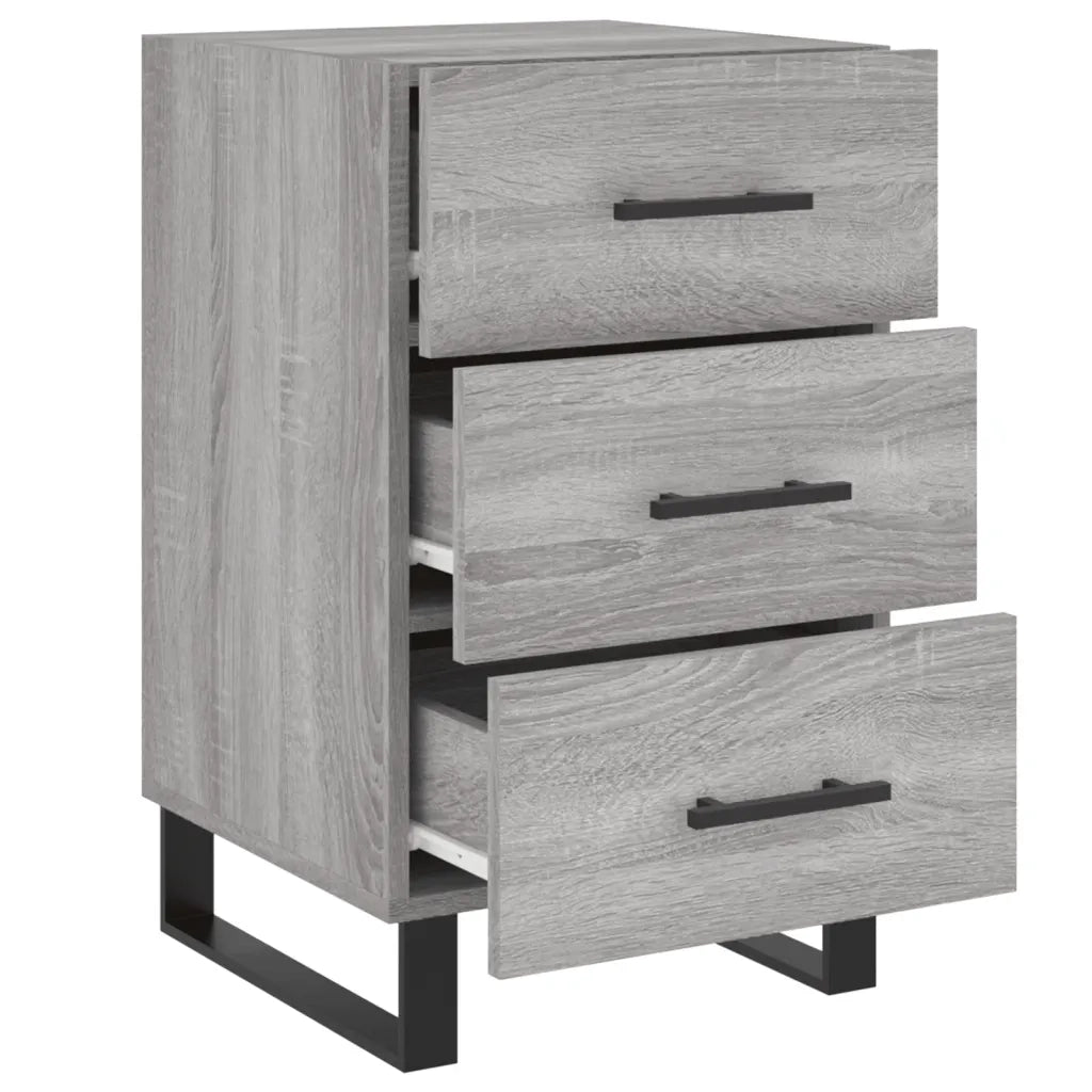 vidaXL Comodino Grigio Sonoma 40x40x66 cm in Legno Multistrato