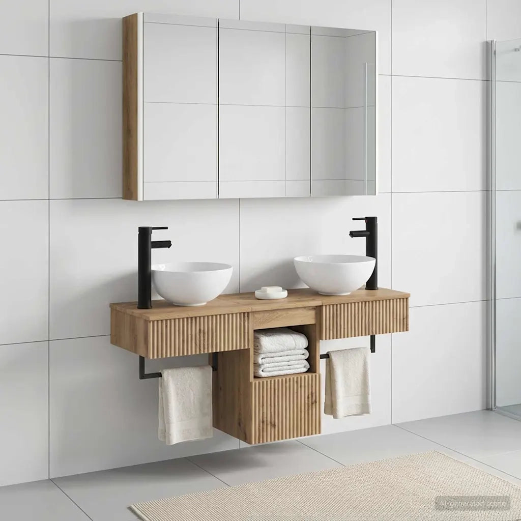 Set di Armadi da Bagno 4 pcs Rovere Artigianale 3406270