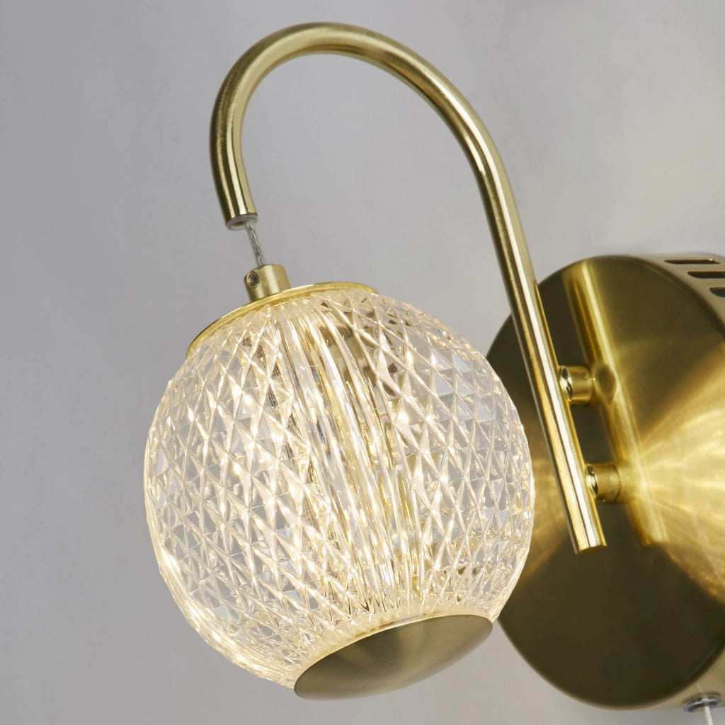 Applique Allure - Metallo ottone satinato e acrilico trasparente