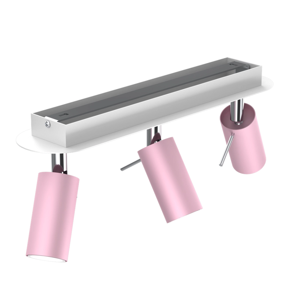 Plafoniera PRESTON orientabile 3xGU10 40W rosa Milagro