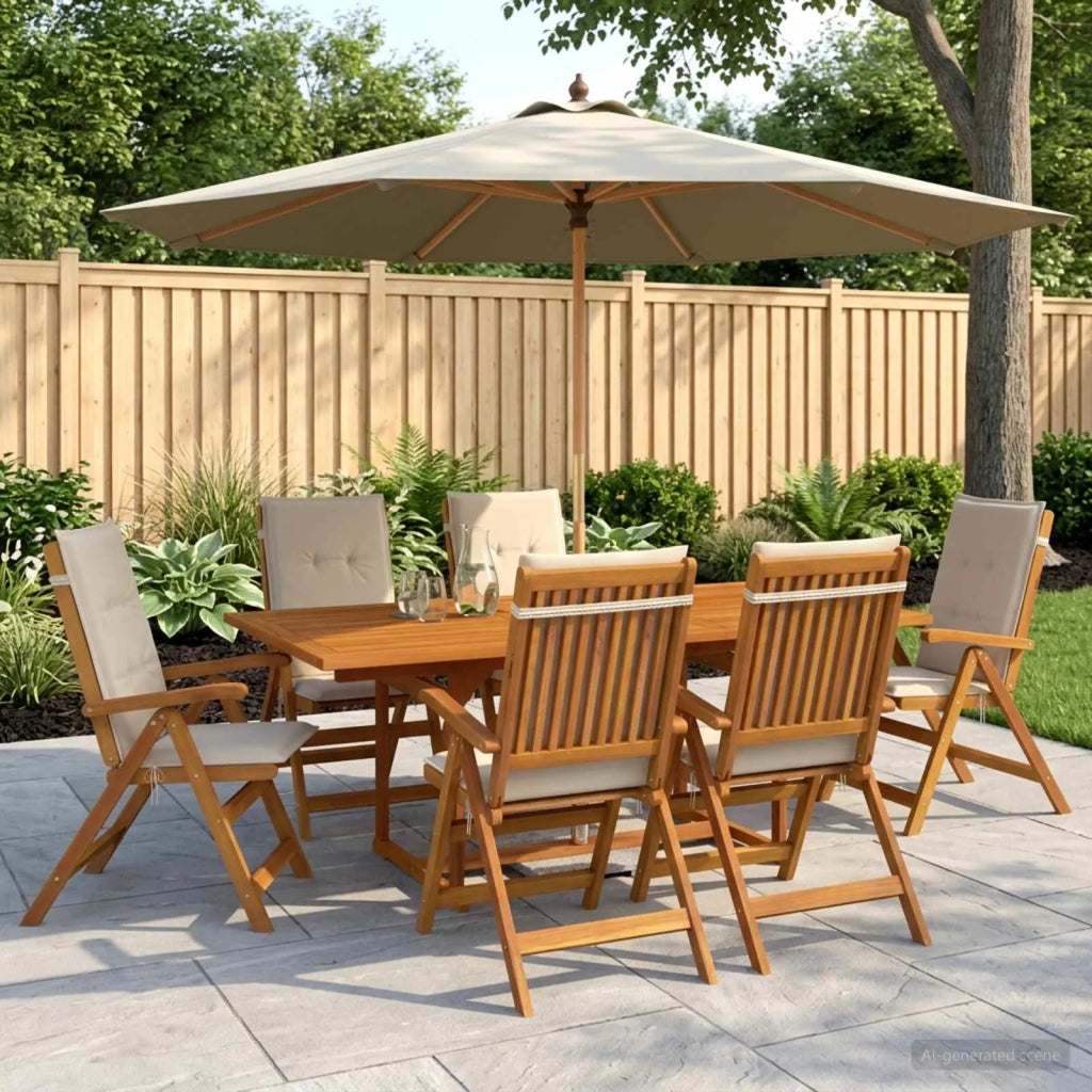 Set da pranzo da giardino 7 pezzi Naturale 3434500