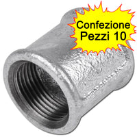 Manicotti in ghisa zincati da 1" filettatura femmina femmina ff pezzi 10
