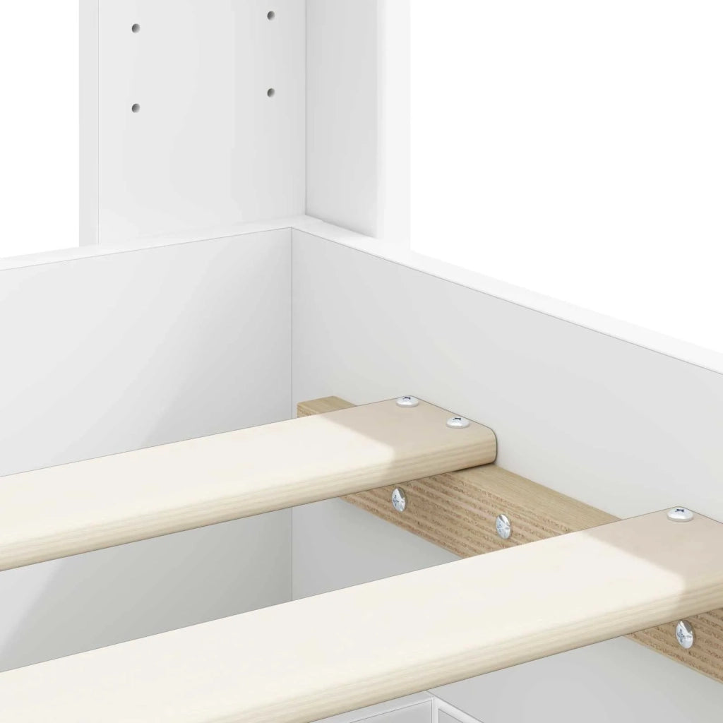 Struttura del letto con stoccaggio e testata Bianco 3414079