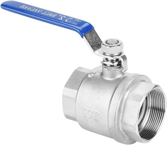 Valvola a Sfera in Acciaio Inox con Manovella a Leva, 5 cm, Doppio Guaina Interna