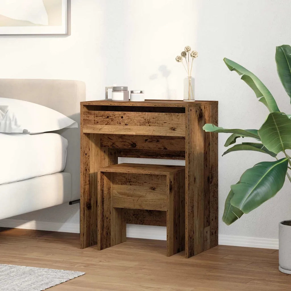 Toeletta | Tavolo da Trucco con cassetto Legno vecchio 60 x 40 x 75 cm