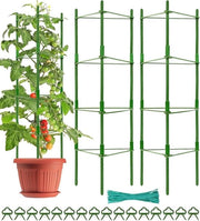Supporti per piante di pomodoro con manubri regolabili 160 cm - Tavoli per pomodoro con assi di rotazione e clip per piante (2 pezzi)