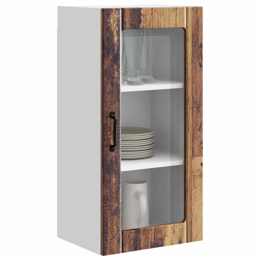 Mobile da cucina con porta 2 pz-Set di 2 Armadio da cucina Legno vecchio 40 x 31 x 80 cm