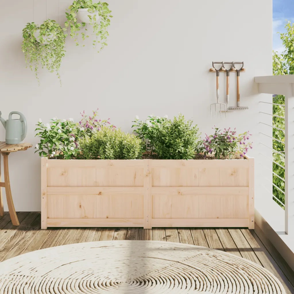 Fioriera da Giardino-Vaso da Esterno 150x50x50 cm in Legno Massello di Pino