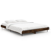 Letto matrimoniale | Letto per adulti | Giroletto Rovere Fumo 135x190 cm in Legno Multistrato