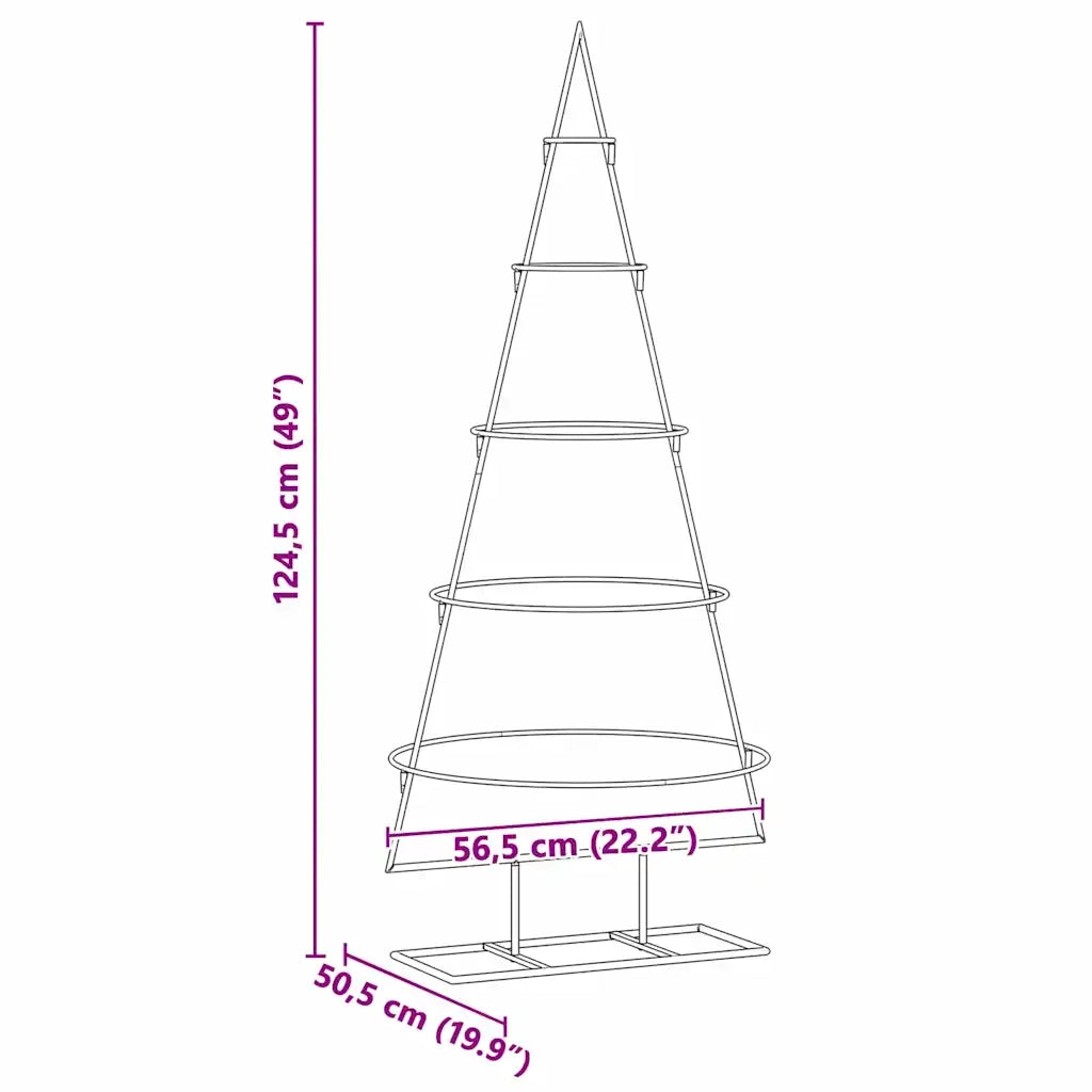 Albero di Natale | Decorazioni natalizie in metallo con supporto Oro 125 cm