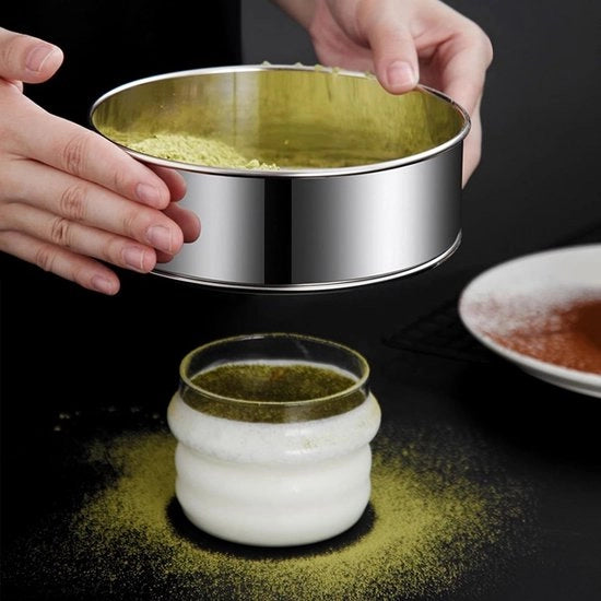 4 pezzi di setaccio per cucina, setaccio per farina, setaccio in acciaio inossidabile, setaccio per farina professionale, setaccio in acciaio inossidabile 304, per farina, riso, cereali, fagioli, verdure e frutta (argento)