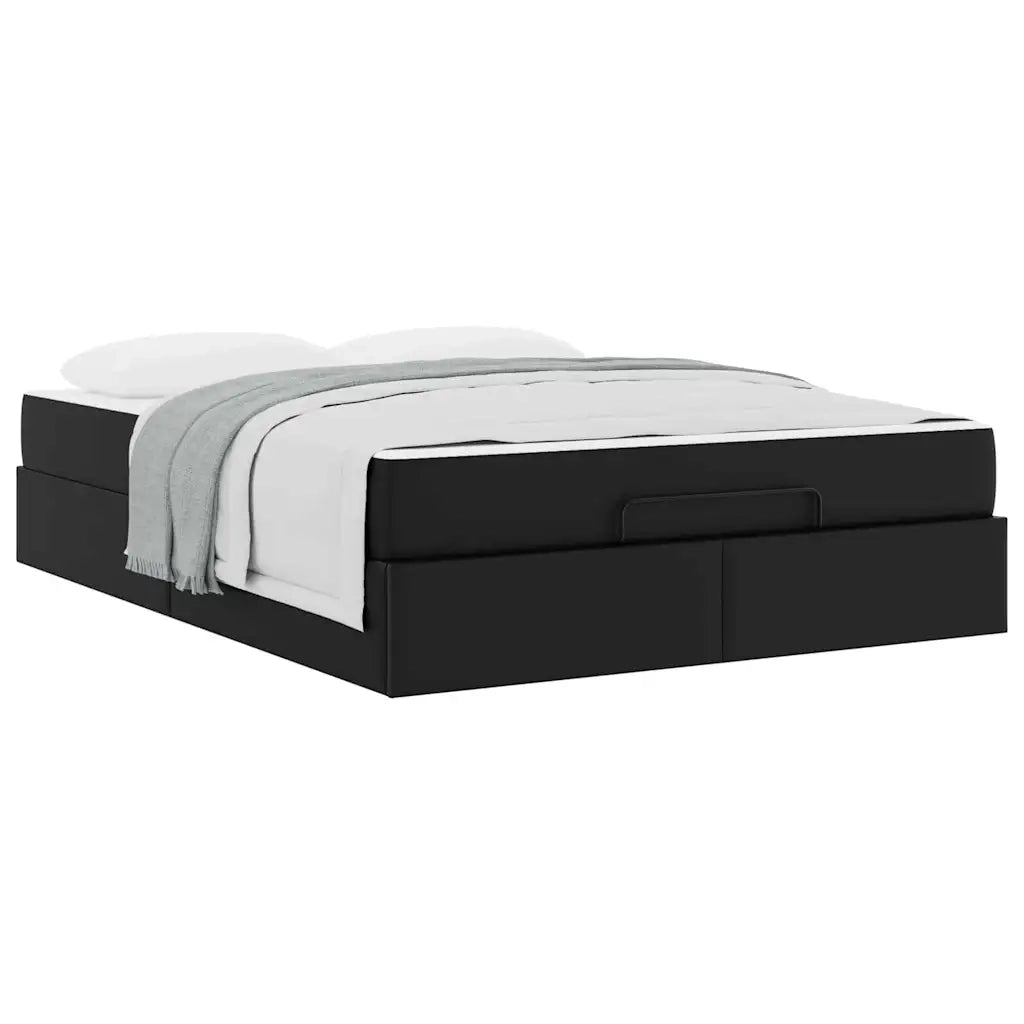 vidaXL Struttura letto con materasso Nero 160 x 200 cm Pelle sintetica