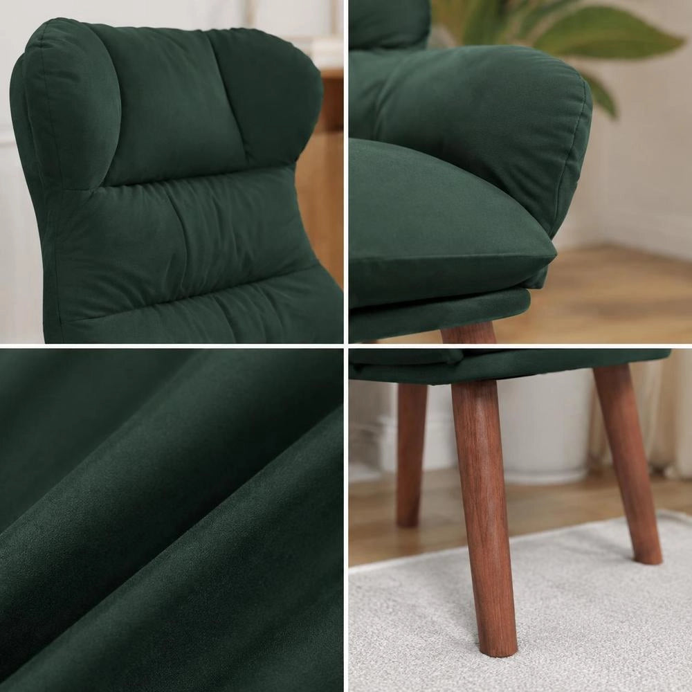 Poltrona relax in velluto verde scuro, 69x74x93 cm – confortevole e robusta, perfetta per salotto, stile moderno, ottimo regalo