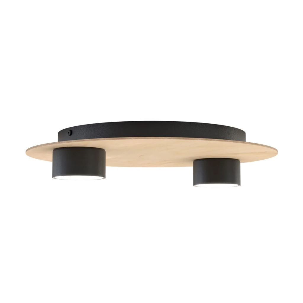 Plafoniera Minimal Persefone Acciaio Nero 2 Luci Gx53 Ip20