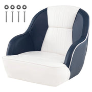 Sedile a secchiello per capitano per barca 59 x 55 x 51 cm imbottitura spessa facile da installare stile nautico pelle PVC blu 20_0011066