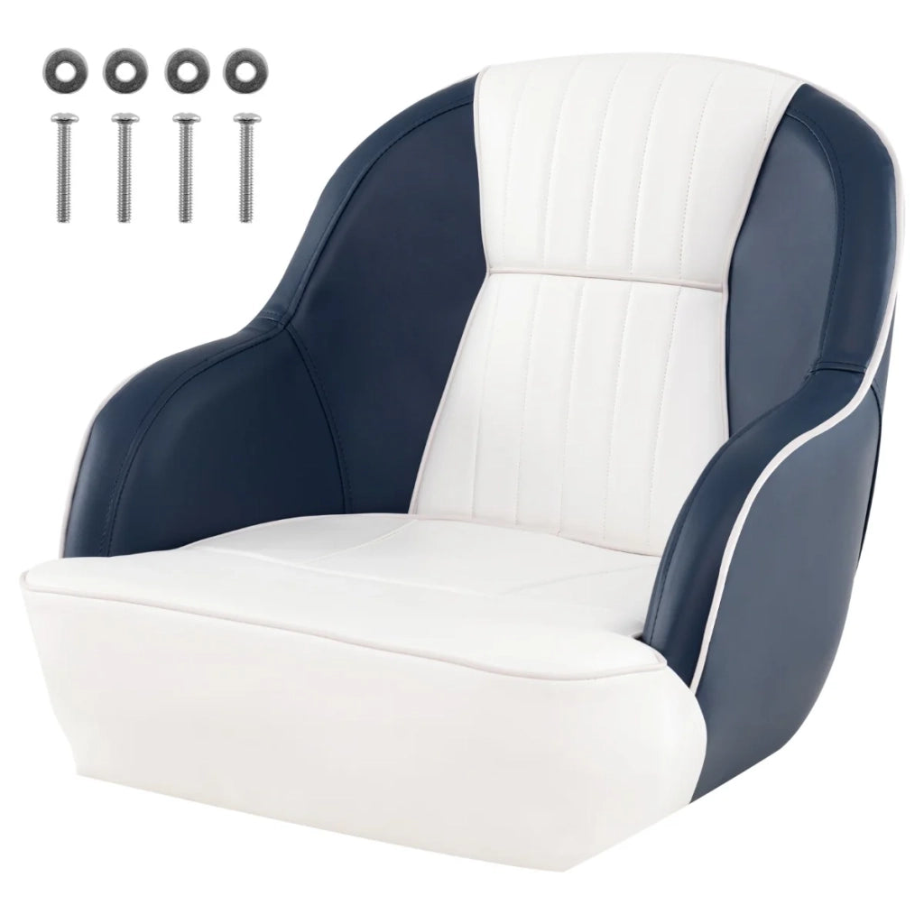 Sedile a secchiello per capitano per barca 59 x 55 x 51 cm imbottitura spessa facile da installare stile nautico pelle PVC blu 20_0011066