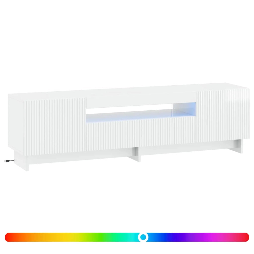 Mobile TV LED Bianco Lucido Legno ingegnerizzato 896029