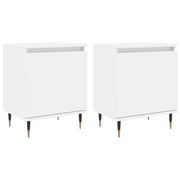 Set di 2 Comodini | Armadio da Notte | Mobiletto da notte Bianchi 40x30x50 cm in Legno Multistrato