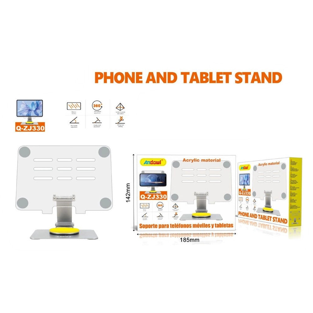 Trade Shop - Supporto Girevole A 360° Per Smartphone Tablet In Acrilico Resistente Stabile Q-zj330 -
