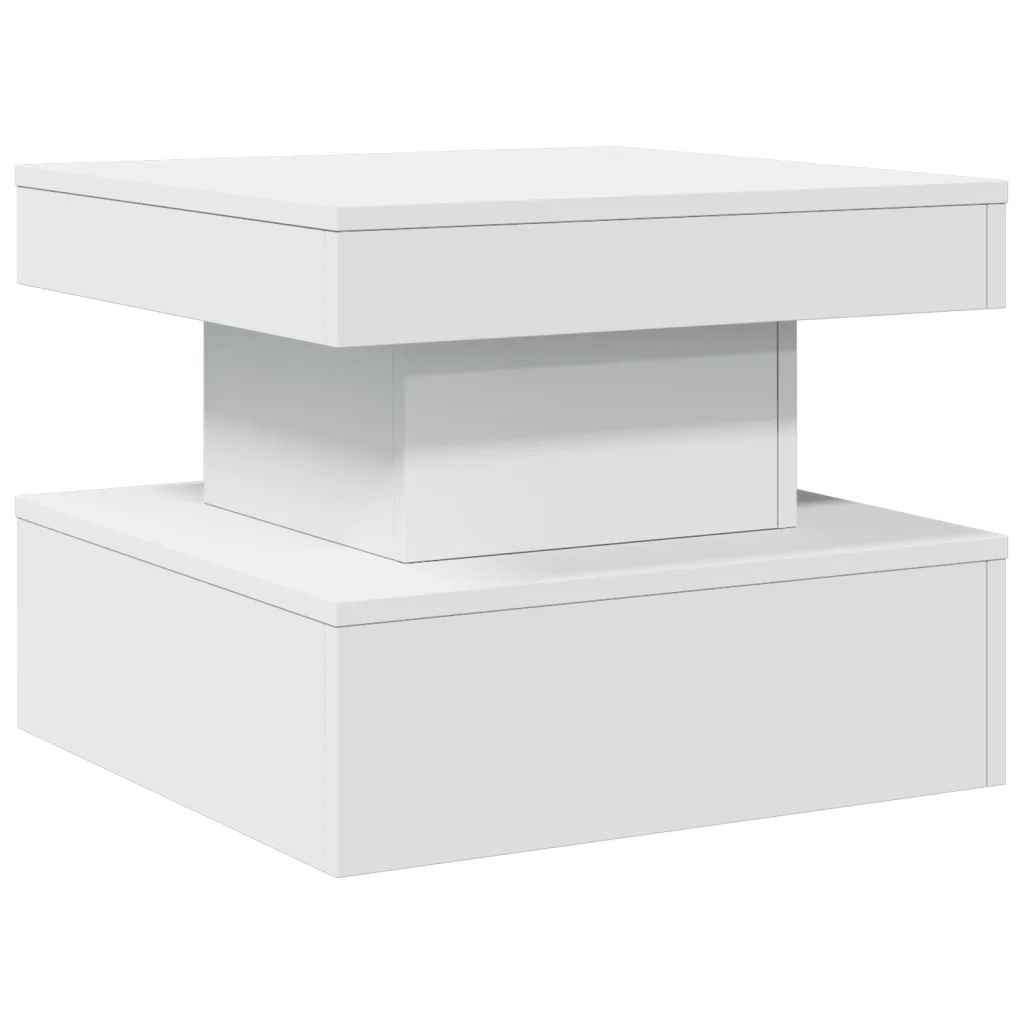 Tavolino da salotto | Tavolino da caff¨¨ | Tavolino da Soggiorno con Luci LED Bianco 50x50x40 cm