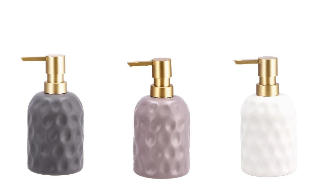 1 Pezzo Dispenser Sapone Portasapone in Ceramica Martellata 3 Colori