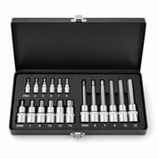 Set 18 Bussole Brugola Chiavi Esagonali Maschio H3-H14 1/4" 1/2" 203201