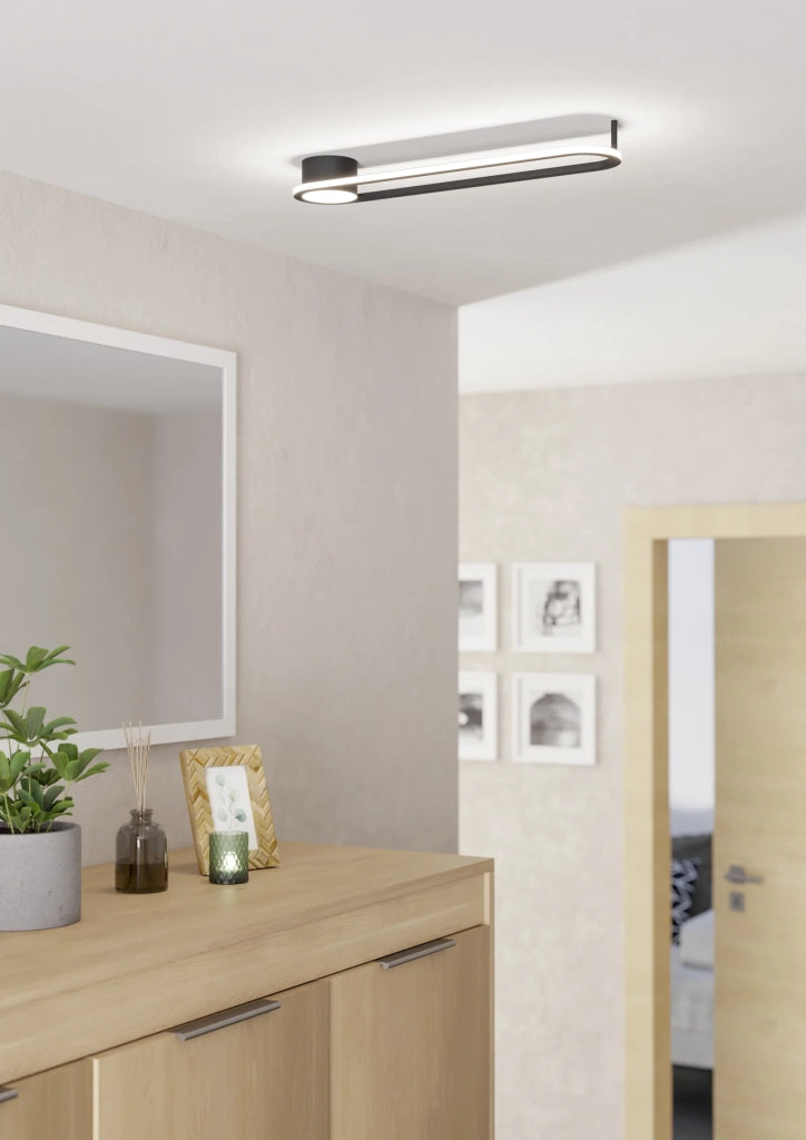 Plafoniera Moderna Collecorvino Alluminio Nero Plastiche Bianche Led 24W 2400Lm