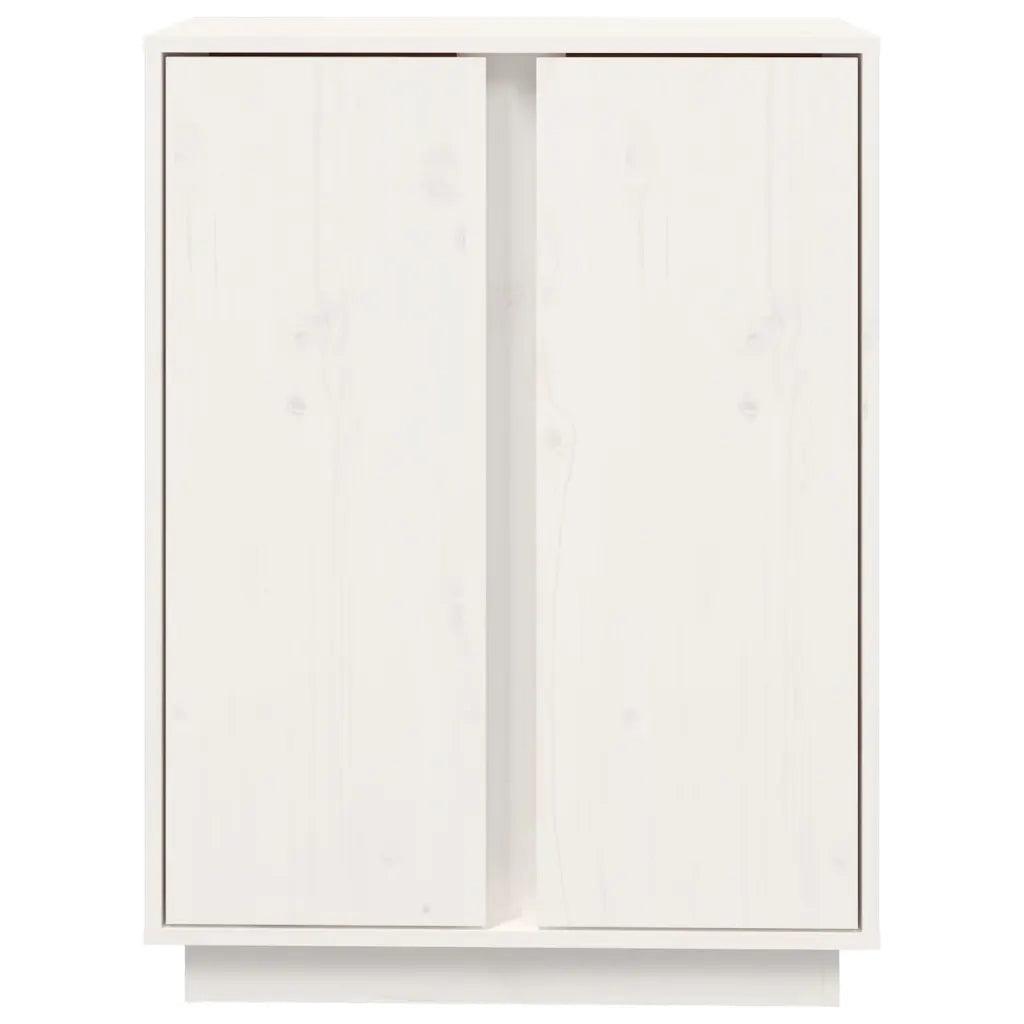 Credenza Bianca 60x35x80 cm in Legno Massello di Pino