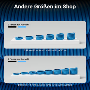 Tubo per piscina blu, 12 m ø 38 mm, sezionabile ogni 1,5 m, galleggiante, in resina 190 g/m Made in EU